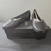 BNIB Wittner Black Coraline Black Leather Ballet Flats Size 37 Womans Shoes