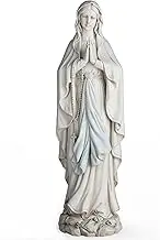 BC Catholic Our Lady of Lourdes Statue, Blessed Virgin Mary Figure, Holy Mother Mary Décor for Indoor Home or Outdoor Yard Patio Lawn Hallway Religious Gift 14.5" H, Handmade by Buildclassic