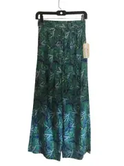 Midnight Sky Pants Women's Size Small Linen Blend Wide Leg