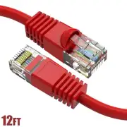 12FT Cat6 RJ45 Network LAN Ethernet UTP Patch Cable Cord Gold Copper Wire Red