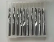 10Pcs 2mm Single Flute Spiral End Mill Cutter CNC 8mm CEL 1/8" 3.175mm Shank