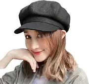 [KBQLXPKJW] Men Classic Newsboy Cap Vintage Felt Cabbie Gatsby Hat Paperboy Cap Visor Beret Octagonal Flat Cap Spring Winter/1158
