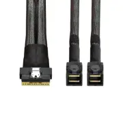 SFF-8654 8i 74Pin PCI-E Ultraport Slimline SAS Slim 4.0 to Dual SFF-8643 4i M...