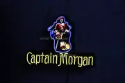 10" Vivid Captain Morgan Rum Whiskey Neon Sign Light Lamp Beer Bar Man Cave Gift
