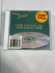 New Smart and Friendly CD-RW Rewritable 74 Minute 650MB Compact Disc 5 Pack