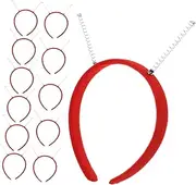 EXAOMBLE 12pcs Hairband with Spring Costumes Alien Headband Astronaut Headband Antenna Headband Adult Spring Hairband DIY Spring Headband Costume Halloween Headbands for Women Pp Red