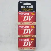 3 Pack Maxell DVM60SE Mini DV Digital Video Blank Cassettes 60 Minute NEW Sealed