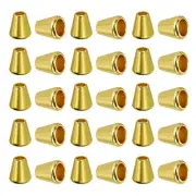 Bell Stopper Conical Cord Ends 30Pcs Cord for DIY Clothes Bright Gold Tone