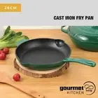 Gourmet Kitchen Cast Iron Fry Pan Simmer Roast Bake Oven Safe 26Cm Eden Green