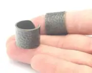 Hammered tube ring adjustable Antique bronze plated brass 6US - 8US size 4321