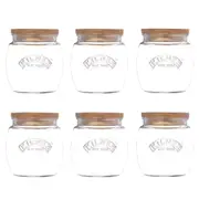 Kilner Universal Storage Jar with Acacia Lid 850ml Set of 6