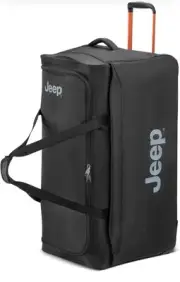 Jeep JS009D Two Wheel Rolling Travel Duffle Bag, Black, 31 Inch