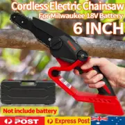 6'' Cordless Electric One-Hand Wood Cutting Chainsaw For Milwaukee 18V Battery