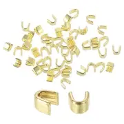 80Pcs Zipper Slider Retainers, 3.2mm U Shape Zippers Top Replacing, Light Gold
