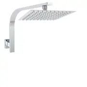 WELS 200/250/300mm SUS Square Rain Shower Head & Brass Gooseneck Wall Arm Set AU