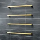 5 x Radiant Brushed Gold Single Round Bar Towel Rail / Rack Kit 800mm