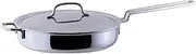 Miyazaki Seisakusho GEO-25ST GEO-25ST Saute Pan, 9.8 inches (25 cm), Made in Japan, Compatible with All Heat Sources, 7 Layers, Silver