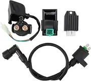 WOOSTAR CDI Box Ignition Coil Starter Solenoid Relay Voltage Regulator Replacement for 50cc 70cc 90cc 110cc 125cc 150cc ATV Dirt Pit Bike Go Kart