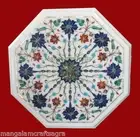 18" Marble Side End Table Top Semi Precious Stone Lapis Inlay Home Decor