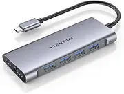 LENTION USB-C Multi-Port Hub with 4K HDMI Output, 100W PD, 4 USB 3.0 5Gbps Compatible 2023-2016 MacBook Pro, New Mac Air & Surface, Chromebook, iPhone 15, More, Stable Driver Adapter (C35, Space Gray)