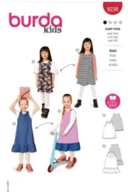Burda 9238 Girls Dress Sewing Pattern Sizes 4-11 NEW! Easy-to-Sew!
