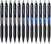 uni-ball Jetstream SXN-101-7N Retractable Rollerball Pens - 0.7mm Nib Tip - Black & Blue Ink - Pack of 12