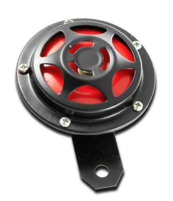 12V BLACK RED METAL KLAXON HORN D=90 mm 110 dB 430 Hz SUZUKI YAMAHA HONDA BMW