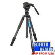 Leofoto LX-254CT+BV-5B Reversible Travel Tripod+Bino Fluid Head Kit