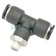 5pcs Fit Tube O.D 3/8" - 1/8" NPT Male Tee Branch Air Connector Pushfit Fitting