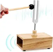 Homoyoyo 1 Set Tuning Fork Resonator Box with Activator Mallet - 528Hz Healing Tuning Fork for Yoga and Sound Therapy - Wooden Voice Resonator for Meditation and Wellness
