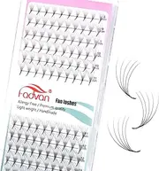 Fadlash (5D-0.07-D-(8-14) Volume Eyelashes Pre-Fanned 5D Pre-Made Russian Eyelash Extension Volume Bouquet 0.07 D Curl 8-14 mm Mix Short Handle Natural Volume Eyelashes