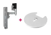 Atdec AWMS-4640 Single 460mm Monitor Arm + 400mm Post / 12kg (26.5lb) Flat Screen, 10kg (22lb) Curved Screen + Grommet Clamp Desk Fixing, Silver