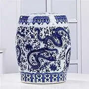 Rice Dispenser Ceramic Rice Storage Container Chinese Sealed Ceramic Jar Pantry Organization Rice Cylinder Corn Flour Dry Food Grain Storage Bucket(33LB)