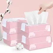 Disposable Face Towel Face Cloths for Washing Soft Cotton Dry Wipes Facial Cloths Towelettes for Washing and Drying, 100 Count Facial Tissue for Cleansing, Skincare and Makeup Remover(4 Pack)