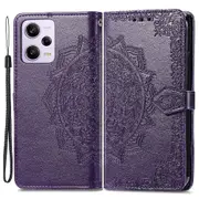For Xiaomi Redmi Note 12 Pro+ 5G Embossed Mandala Pattern Leather Phone Shell Stand Wallet Cover