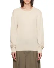 fine-knit wool jumper L Nude
