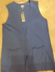 CHICO'S WOMENS VEST LEIGHTON FRENCH CADET BLUE SIZE 3 RETAIL-$59 NWT