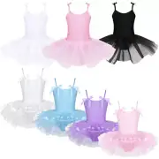 Kid Girl Ballet Leotard Tutu Dress Ballerina Dance Skirt Dancewear Skate Costume