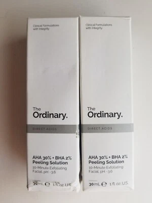 Lot of 2 The Ordinary AHA 30% + BHA 2% 10-Minute Exfoliating Facial (1 oz) NIB