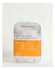 [Heritage] Wool Cotton Pillow Protector in White