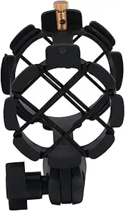 Milisten Microphone Rack Mount Vibration Suspension Holder for Condenser Mic Compatible with Microphone Arm for Recording Vlogging and Streaming Reduces Noise