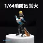 1/64 Fireman Police Dog Scene Props Miniatures Figures Model For Cars Vehicles