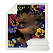 The Language of Flowers Pansies Girl Throw Blanket