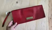 NWT Cole Haan Red Patent Leather Clutch Bag Wrist Purse MSRP $250