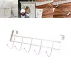 5 Hooks Over The Door Coat Hanger Silver Hook Clothes Hanging Towel Storage Rack