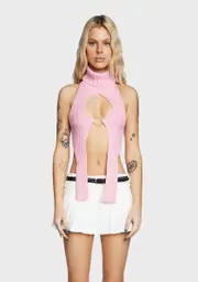 [THE KRIPT] Albani Knit Top - Pink