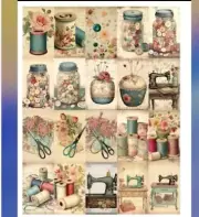 Sewing Junk Journal Tags Scrapbook Usa Seller