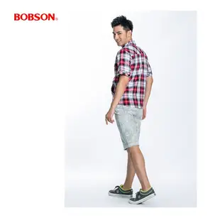 BOBSON 男款格紋短袖外套23002-13