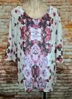 BNWT Womens Sz S To M Liz Jordan Kaftan Ivory Lotus Top RRP $129.99