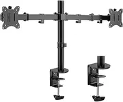 Dual Monitor Arm – Fully Adjustable Height, Full Motion Tilt, Heavy Duty Ultra-Wide Monitor Arm Fits 2 Monitor Screens up to 32Inches, Laptop Desk Mount and Monitor Riser Each Arm Support up to 22Ibs